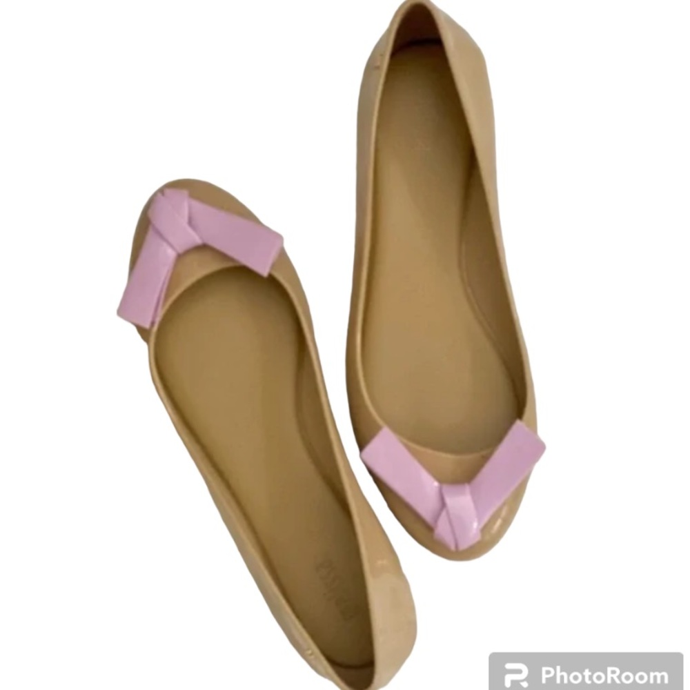 Melissa Space V Shoes size 7 beige and pink preowned great condition